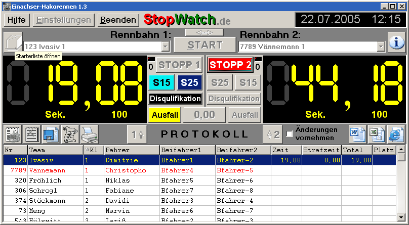 Einachserrennsport Software