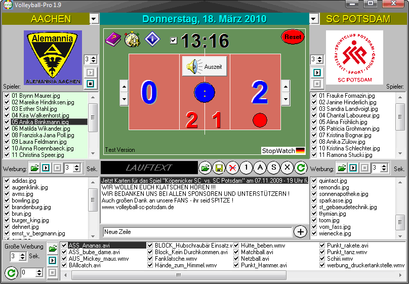 Volleyball Software